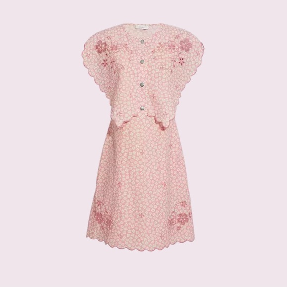 Coach Printed Short Broderie Anglaise Dress, Size 2 - Picture 3 of 13